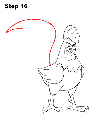 Draw a Cartoon Rooster 16 How to Draw Tough Cool Angry Brown Cartoon Rooster 16