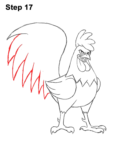 Draw a Cartoon Rooster 17 How to Draw Tough Cool Angry Brown Cartoon Rooster 17