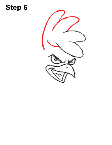 How to Draw Tough Cool Angry Brown Cartoon Rooster 6