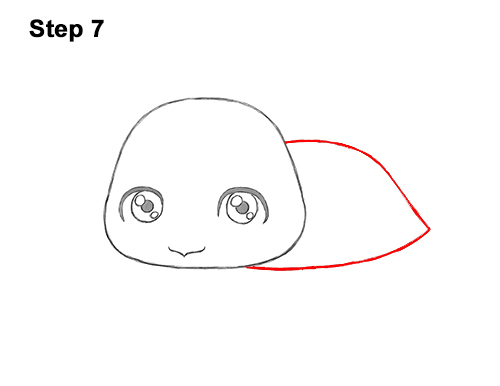 Draw a Cute Cartoon Sea Turtle 7 How to Draw a Cute Cartoon Sea Turtle Chibi Kawaii 7