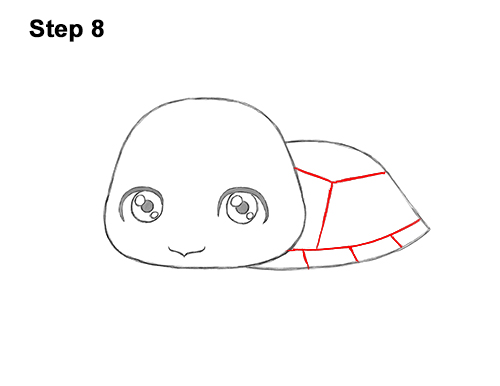 Draw a Cute Cartoon Sea Turtle 8 How to Draw a Cute Cartoon Sea Turtle Chibi Kawaii 8