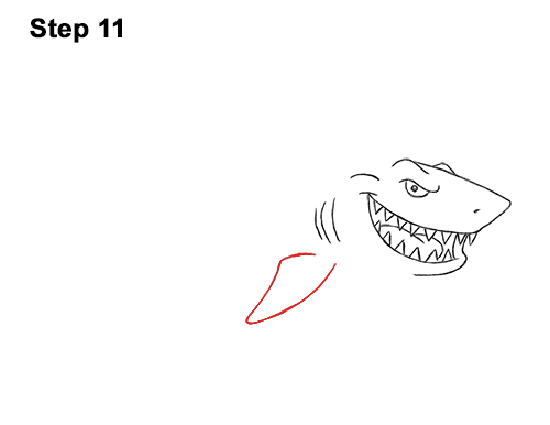 Draw Cartoon Great White Shark 11 Draw Cartoon Great White Shark 11