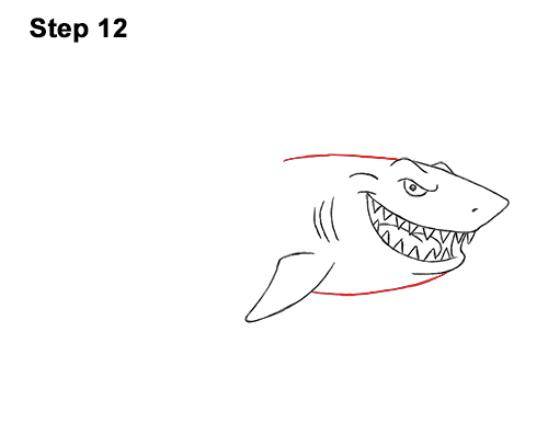 Draw Cartoon Great White Shark 12 Draw Cartoon Great White Shark 12