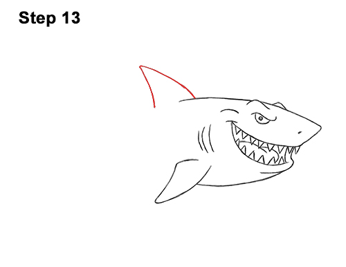 Draw Cartoon Great White Shark 13 Draw Cartoon Great White Shark 13