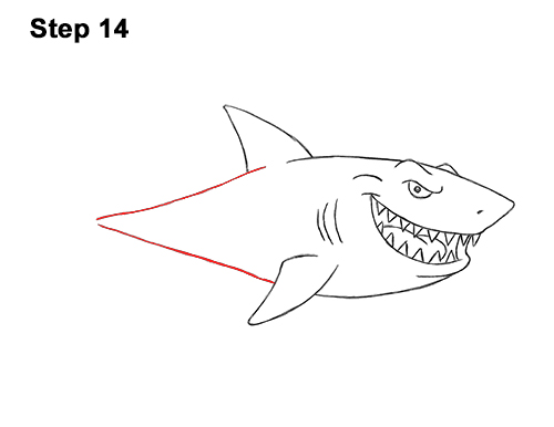 Draw Cartoon Great White Shark 14 Draw Cartoon Great White Shark 14