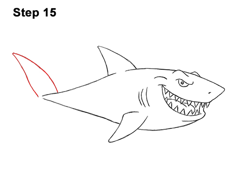 Draw Cartoon Great White Shark 15 Draw Cartoon Great White Shark 15