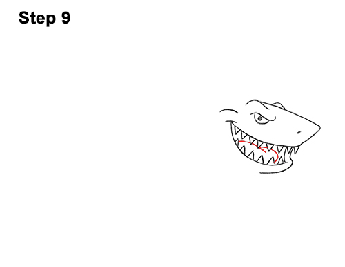 Draw Cartoon Great White Shark 9