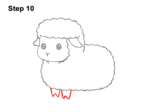 Draw a Cute Cartoon Baby Sheep 10 How to Draw Cute Cartoon Sheep Chibi Kawaii 10