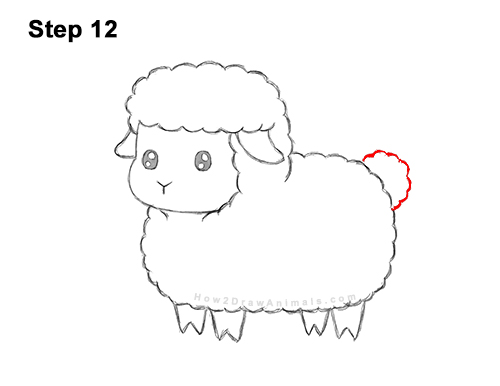 How to Draw Cute Cartoon Sheep Chibi Kawaii 12