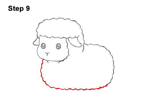 Draw a Cute Cartoon Baby Sheep 9 How to Draw Cute Cartoon Sheep Chibi Kawaii 9