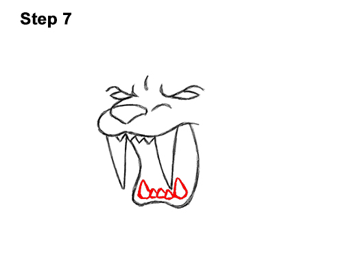 Draw a Cartoon Smilodon Sabertooth 7 How to Draw a Cartoon Saber-toothed Tiger Cat 7