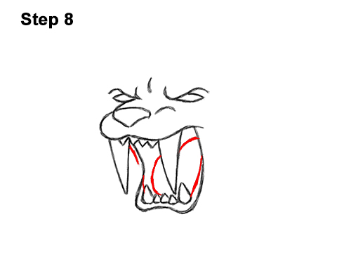 Draw a Cartoon Smilodon Sabertooth 8 How to Draw a Cartoon Saber-toothed Tiger Cat 8