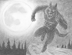 Special Drawing Werewolf Moon