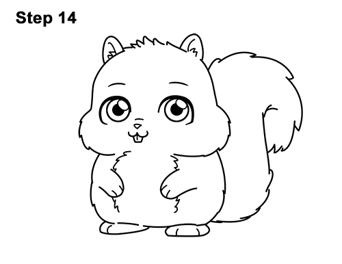 Draw a Cartoon Squirrel 14 How to Draw Cute Cartoon Squirrel Chibi 14