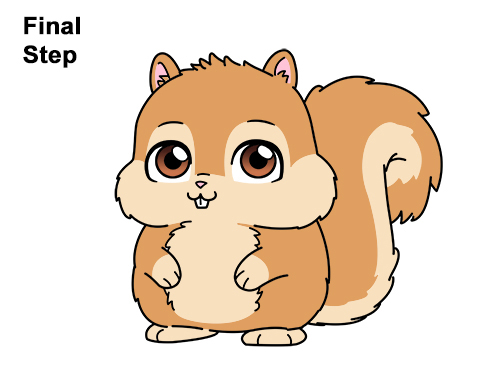 Draw a Cartoon Squirrel How to Draw Cute Cartoon Squirrel Chibi