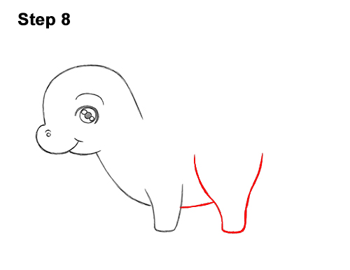 Draw a Cute Cartoon Stegosaurus Dinosaur 8 How to Draw a Cute Cartoon Stegosaurus Dinosaur Chibi Kawaii 8