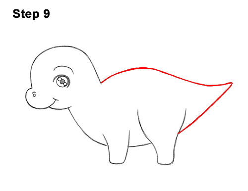 Draw a Cute Cartoon Stegosaurus Dinosaur 9 How to Draw a Cute Cartoon Stegosaurus Dinosaur Chibi Kawaii 9