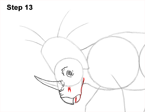 How to Draw Styracosaurus Dinosaur Horns Charging 13