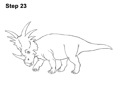 Draw Styracosaurus Dinosaur 23 How to Draw Styracosaurus Dinosaur Horns Charging 23