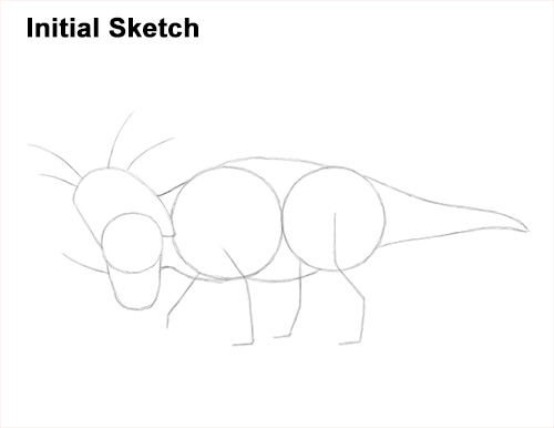 How to Draw Styracosaurus Dinosaur Horns Charging Guide Lines