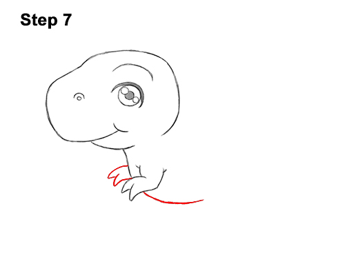 Draw a Cute Cartoon Manga Baby Tyrannosaurus Rex 7 How to Draw a Cute Cartoon T. Rex Dinosaur Chibi Kawaii 7