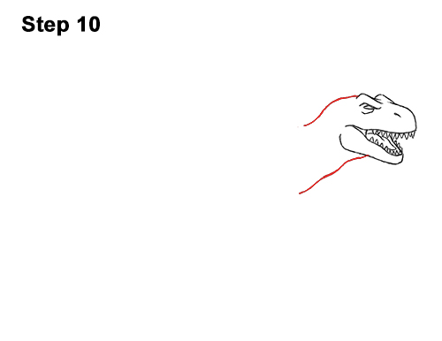 How to Draw Angry Cartoon Tyrannosaurus T. Rex Dinosaur 10
