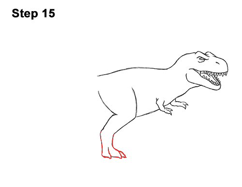 Draw Cartoon Tyrannosaurus Rex Dinosaur 15 How to Draw Angry Cartoon Tyrannosaurus T. Rex Dinosaur 15