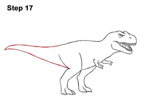 How to Draw Angry Cartoon Tyrannosaurus T. Rex Dinosaur 17
