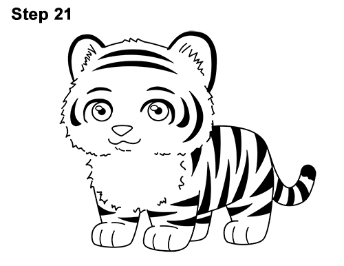 Cartoon Tiger 21 Draw Cartoon Mini Little Tiger Cub 21