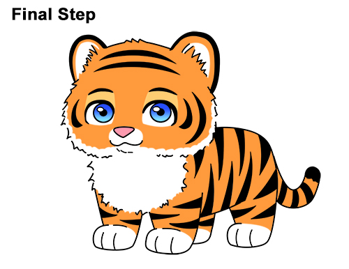 Cartoon Tiger Draw Cartoon Mini Little Tiger Cub