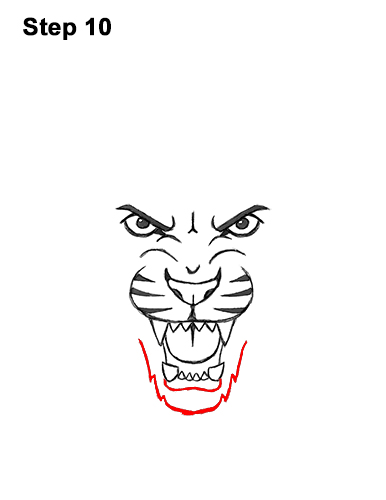 Draw a Cartoon Tiger Head 10 How to Draw Angry Roaring Cartoon Tiger Head 10