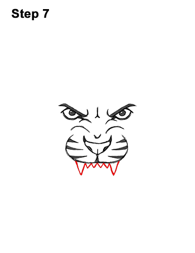 Draw a Cartoon Tiger Head 7 How to Draw Angry Roaring Cartoon Tiger Head 7
