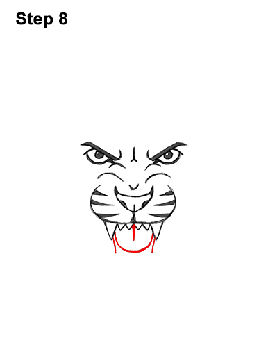 Draw a Cartoon Tiger Head 8 How to Draw Angry Roaring Cartoon Tiger Head 8