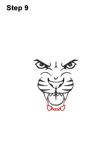 Draw a Cartoon Tiger Head 9 How to Draw Angry Roaring Cartoon Tiger Head 9