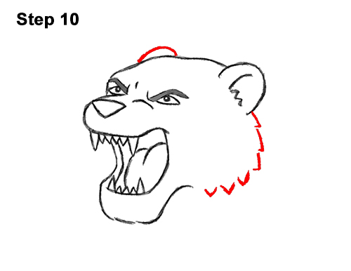 How to Draw Cartoon Tiger Roaring 10