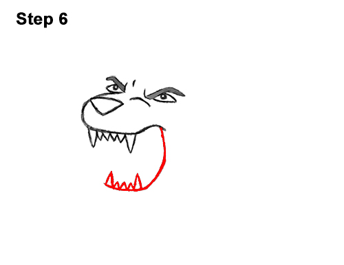 How to Draw Cartoon Tiger Roaring 6