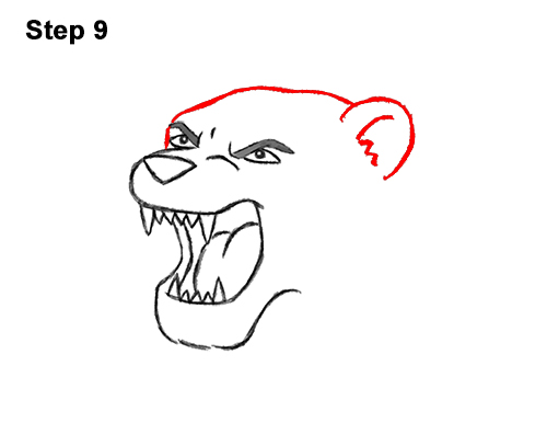 How to Draw Cartoon Tiger Roaring 9