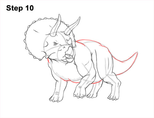 How to Draw a Triceratops 10