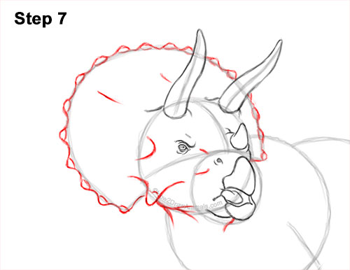 How to Draw a Triceratops 7