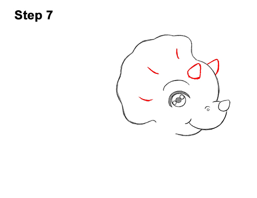Draw a Cute Cartoon Triceratops Dinosaur 7 How to Draw a Cute Cartoon Triceratops Dinosaur Chibi Kawaii 7