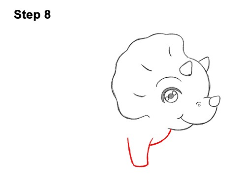 Draw a Cute Cartoon Triceratops Dinosaur 8 How to Draw a Cute Cartoon Triceratops Dinosaur Chibi Kawaii 8