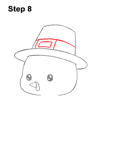Draw a Cute Cartoon Pilgrim Turkey Thanksgiving 8 How to Draw a Cute Cartoon Pilgrim Hat Turkey Thanksgiving Chibi Kawaii 8