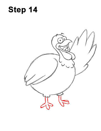 How to Draw a Cartoon Turkey 14 How to Draw a Thanksgiving Funny Turkey Cartoon 14
