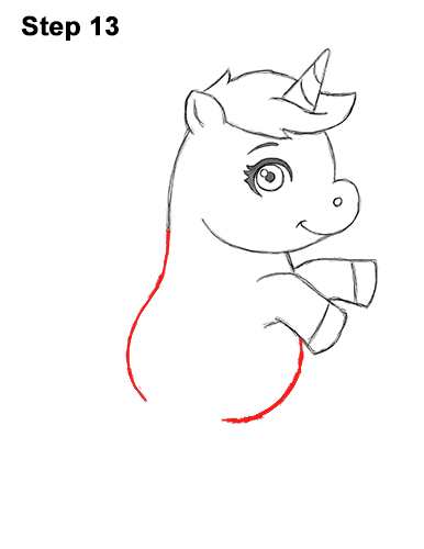 Draw a Cartoon Unicorn Horse Pony 13 How to Draw a Cute Little Mini Chibi Cartoon Unicorn Horse Pony 13