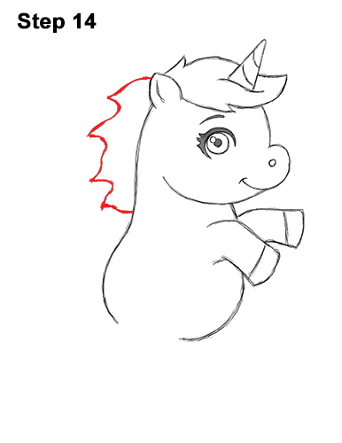 Draw a Cartoon Unicorn Horse Pony 14 How to Draw a Cute Little Mini Chibi Cartoon Unicorn Horse Pony 14
