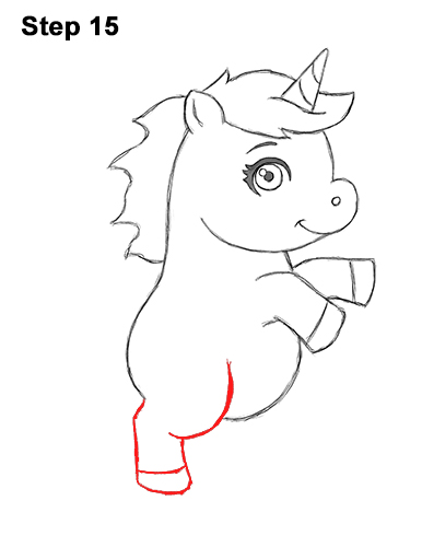Draw a Cartoon Unicorn Horse Pony 15 How to Draw a Cute Little Mini Chibi Cartoon Unicorn Horse Pony 15