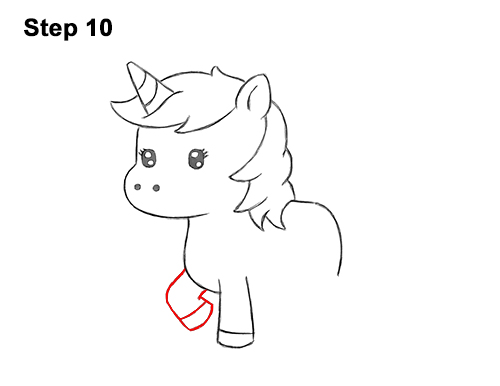 How to Draw Cute Cartoon Unicorn Pony 10
