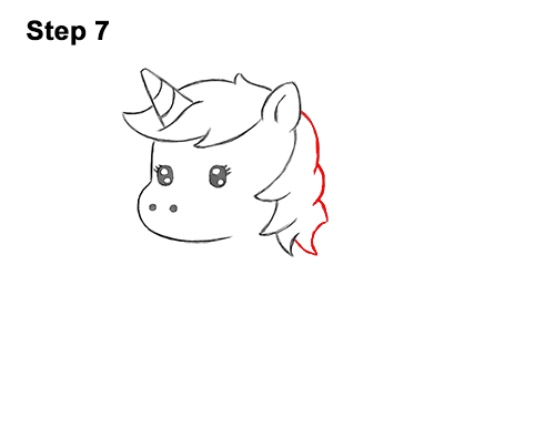 How to Draw Cute Cartoon Unicorn Pony 7