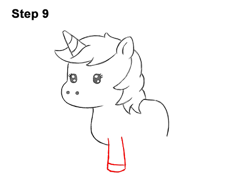 How to Draw Cute Cartoon Unicorn Pony 9