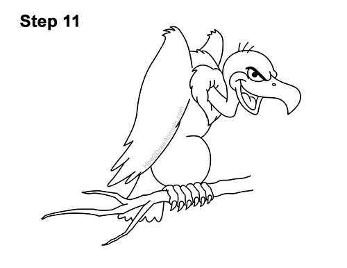 Draw a Cartoon Vulture 11 How to Draw a Cool Cartoon Vulture Condor Buzzard 11